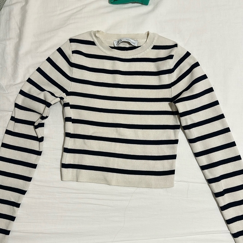Zara long sleeve crop top